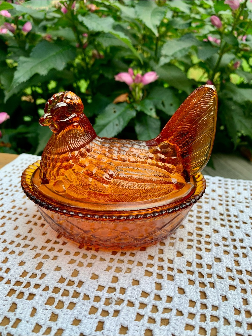 Vtg Mosser Amber Glass 5.5” HON